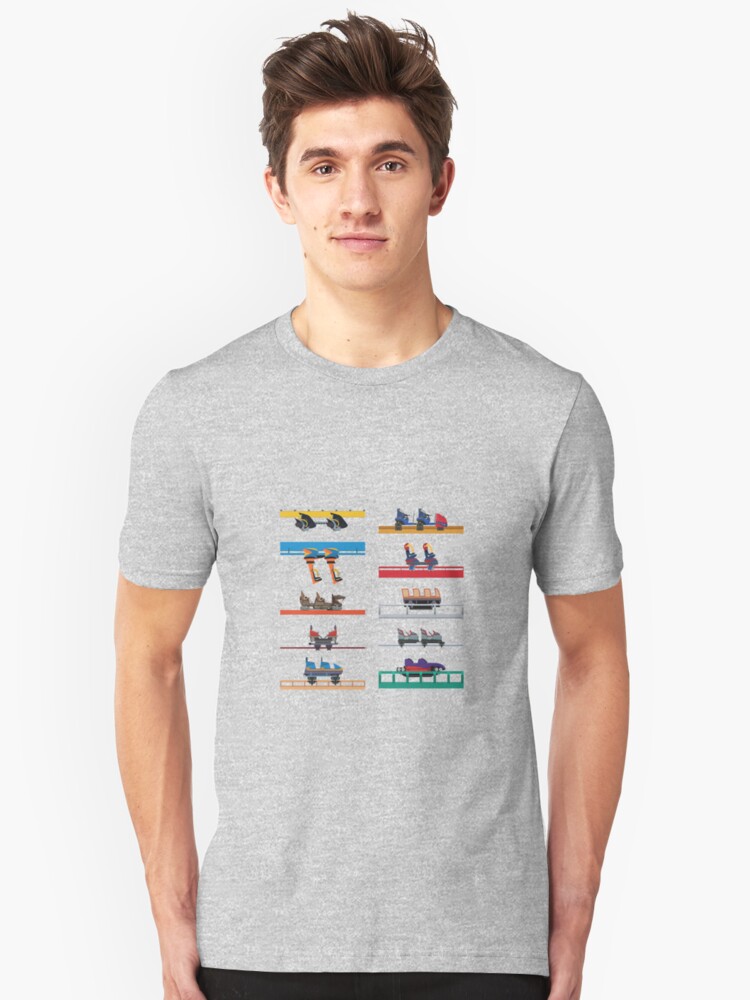 Alternate view of Six Flags Fiesta Texas Coaster Cars Design Slim Fit T-Shirt
