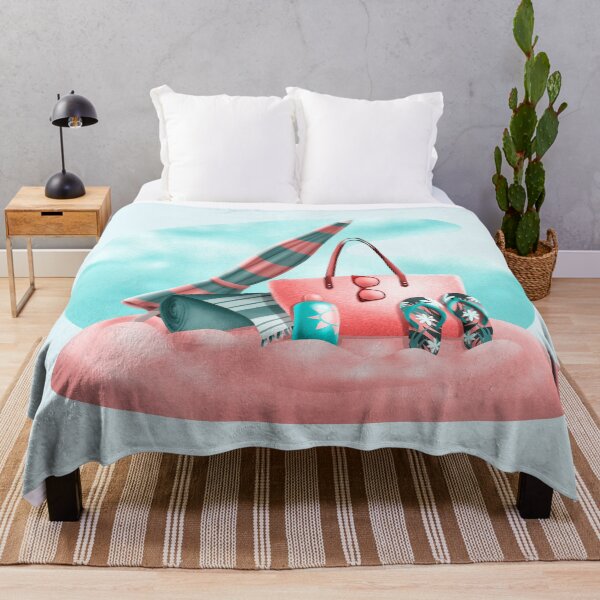 Item preview, Beach essentials in pink and aqua designed and sold by Sofia Dimitriadou.