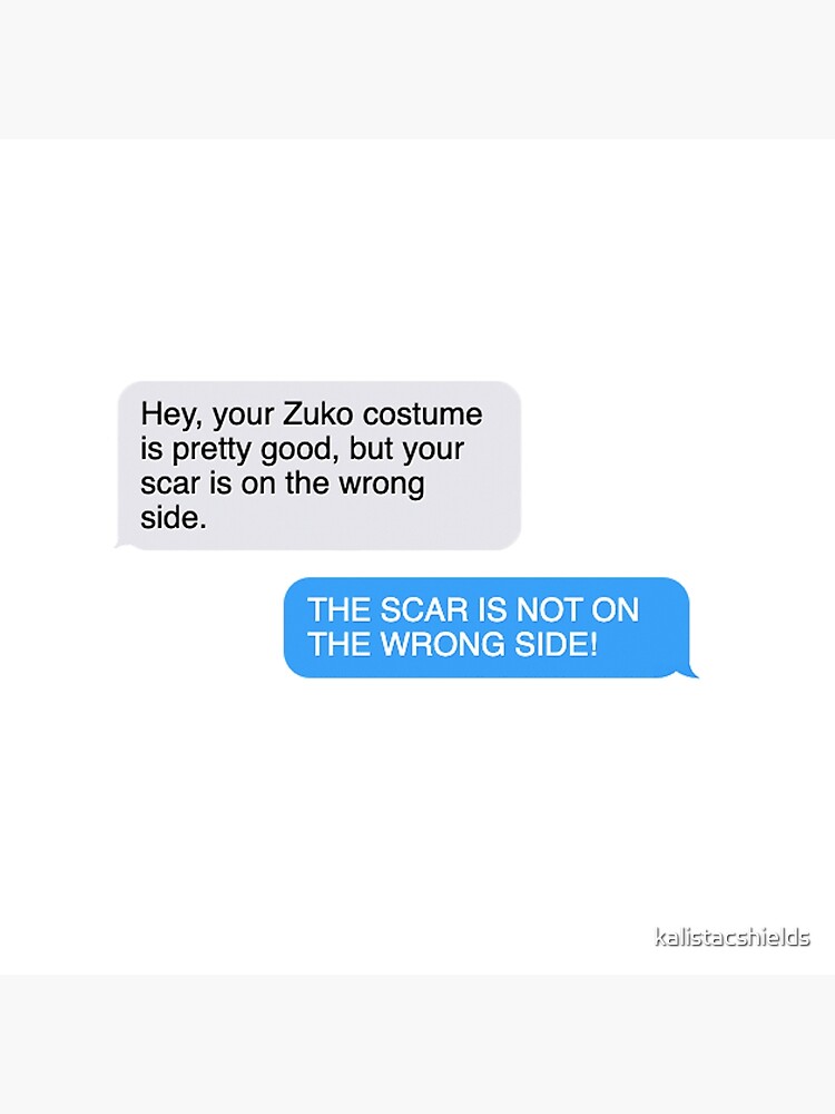 "Your scar is on the wrong side" Poster by kalistacshields Redbubble