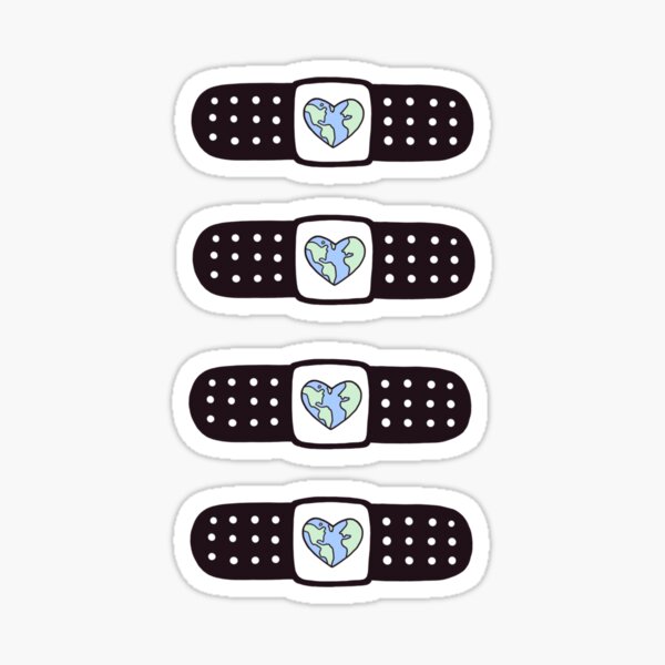 Love Our Earth Bandaid (classic black) Sticker