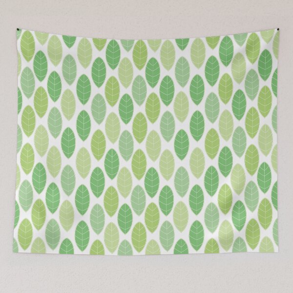 Item preview, green and white leaves pattern designed and sold by irisuniverse.