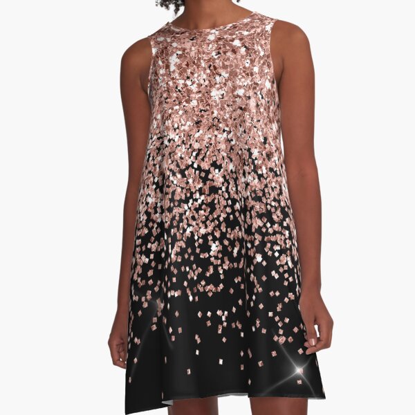 Rose Gold Glitter A-Line Dress
