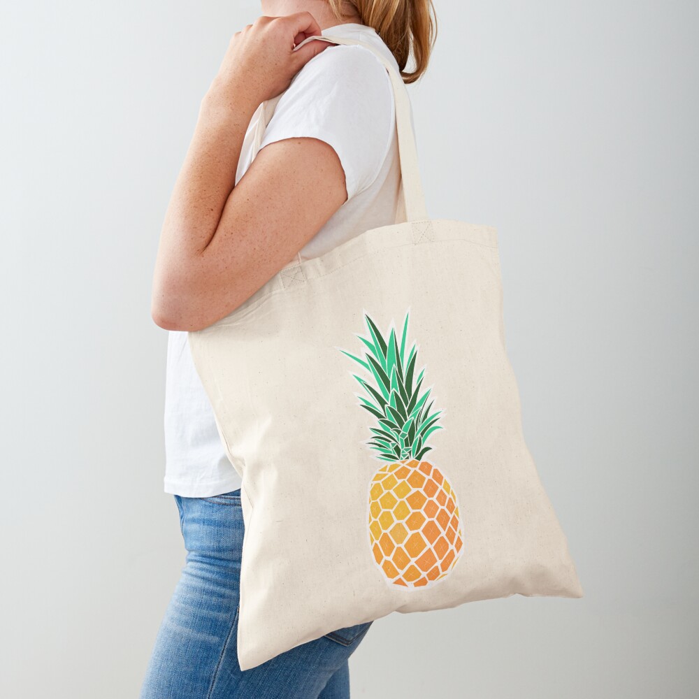 Pineapples & Popsicles Large Tote bag Pineapple illustrations Hand Drawn Summer Pattern Tote Cute Pattern