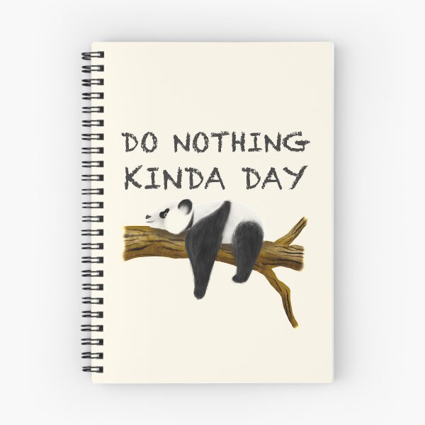 Item preview, Do nothing kinda day - Lazy panda (beige background) designed and sold by DesignTreasure.