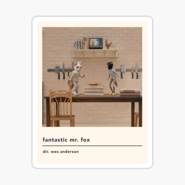 minimalist fantastic mr fox movie poster Sticker