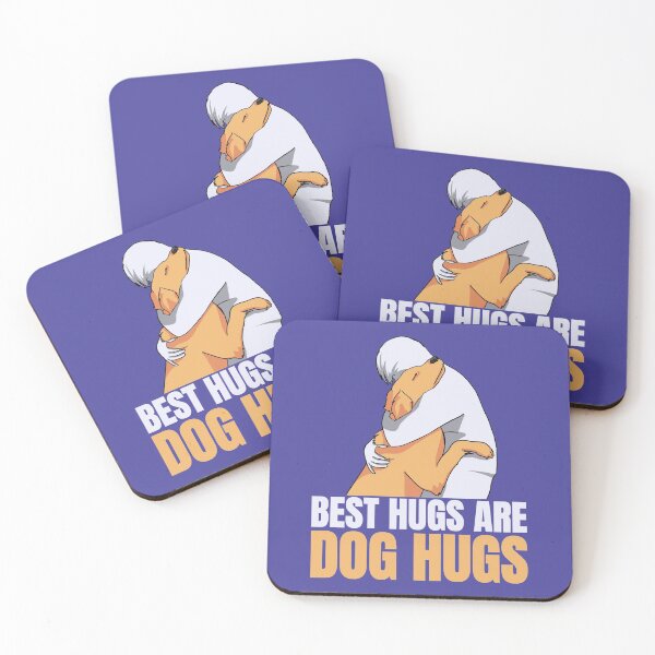 Item preview, Best hugs are dog hugs, golden retriever hugging their human designed and sold by Sofia Dimitriadou.
