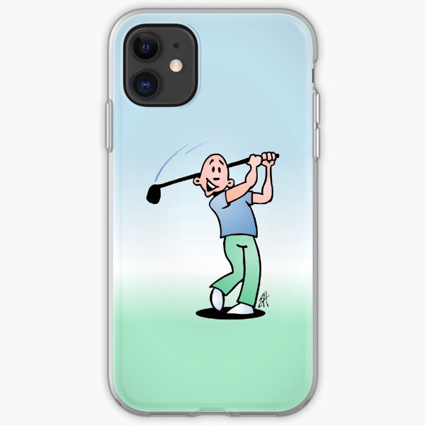 Golf, golfer taking a swing at it. iPhone Soft Case
