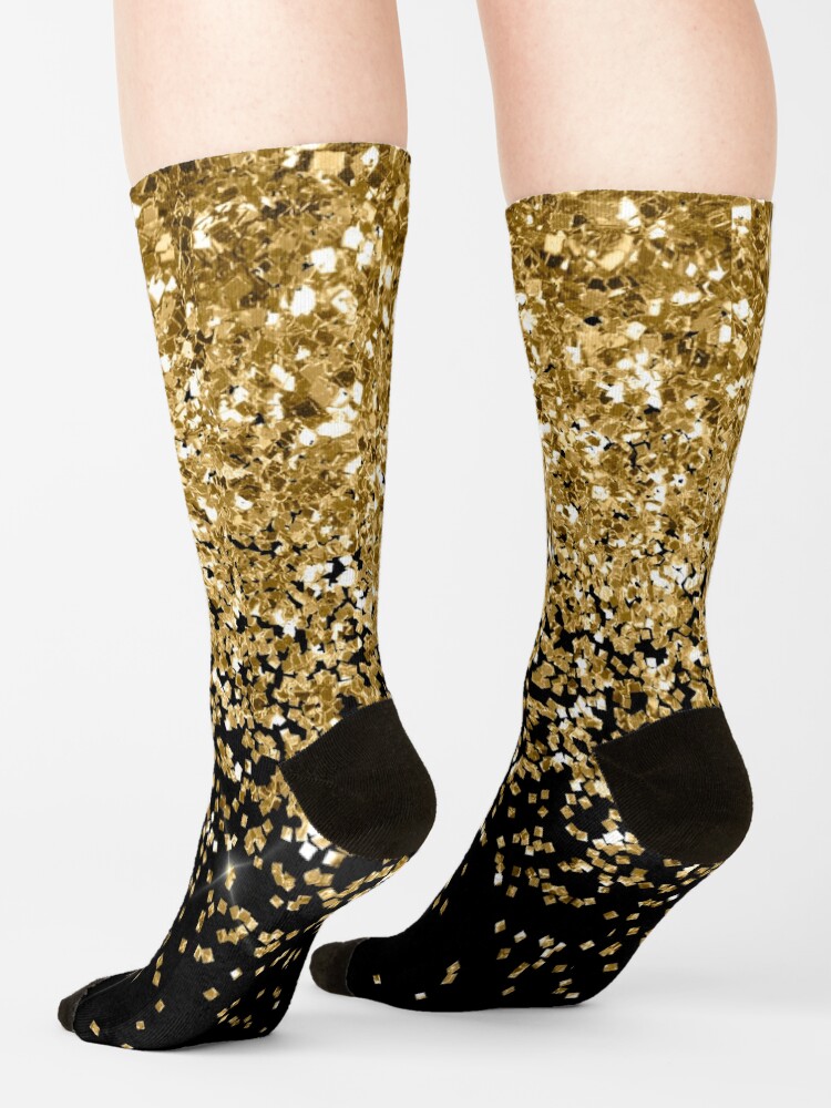 "Gold Glitter " Socks by Booillustrates Redbubble