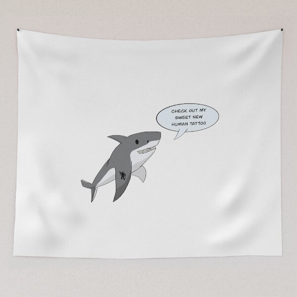 Item preview, Shark with human tattoo designed and sold by lazyphilosopher.