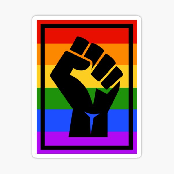 BLM fist - rainbow1 Sticker