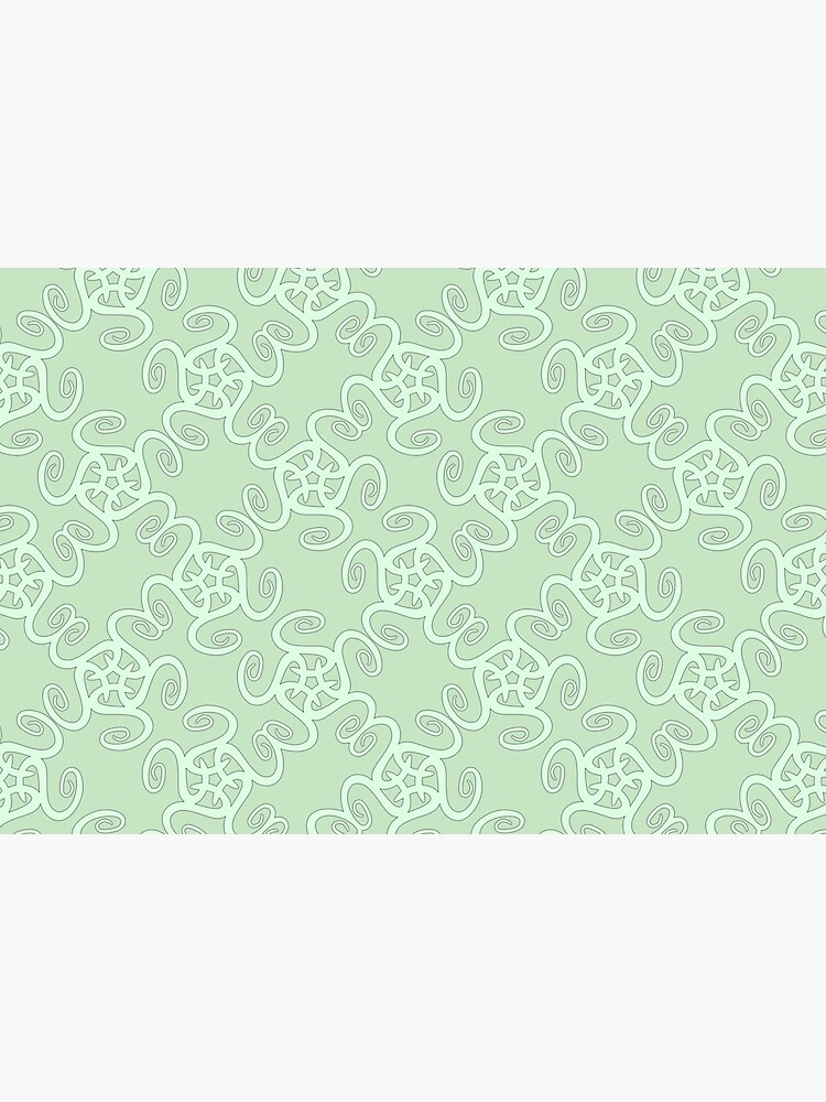 Duck Egg Blue and Pale Green Spiral Pattern by RootSquare