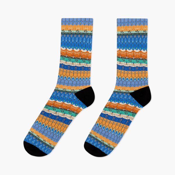 Item preview, Boho Dragonfly Beachy Blues and Orange Pattern designed and sold by Diana Garrison.