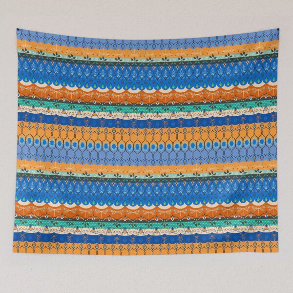 Item preview, Boho Dragonfly Beachy Blues and Orange Pattern designed and sold by Diana Garrison.