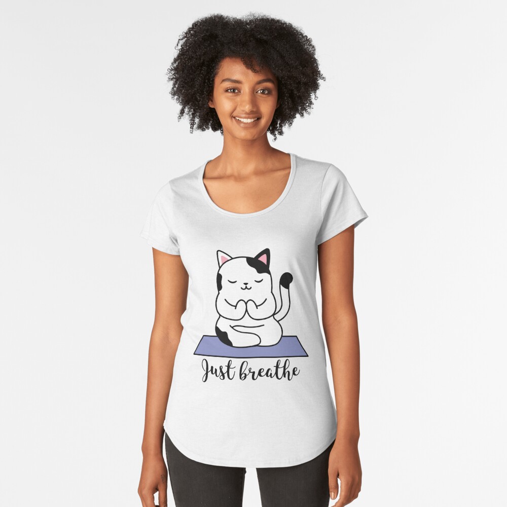 Women's T-Shirt Yoga is for everyone Yoga Cat- Yogaholic Print TS779