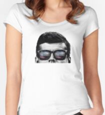 JFK Pop-Art t-shirt (black & White) Women's Fitted Scoop T-Shirt
