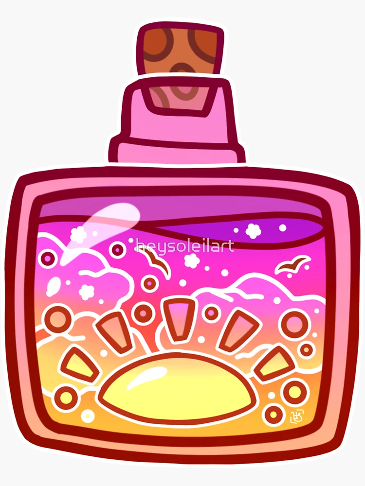 Sunset swirl minecraft potion bottle Sticker for Sale by xBabyBunnyx