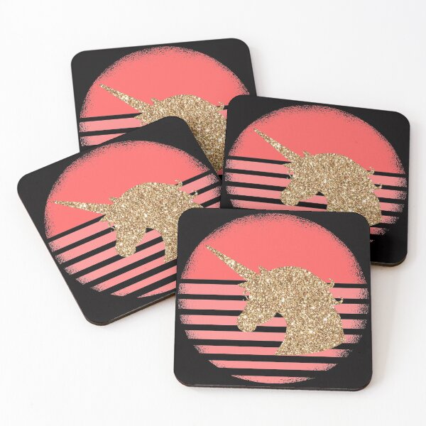 Item preview, Gold vintage unicorn glitter retro magic designed and sold by Imutobi.