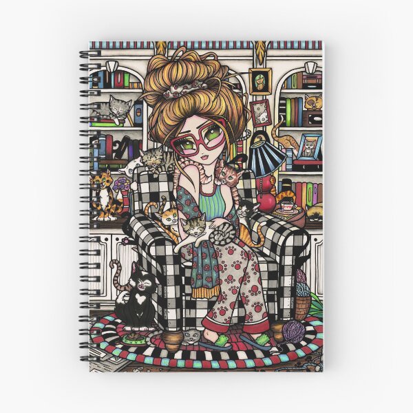 Item preview, Crazy Cat Lady in Buffalo Check Chair designed and sold by hannahlynnart.