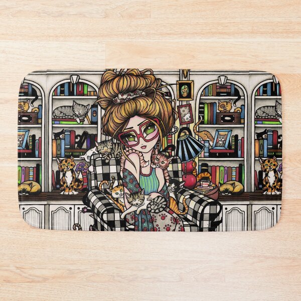 Item preview, Crazy Cat Lady in Buffalo Check Chair designed and sold by hannahlynnart.