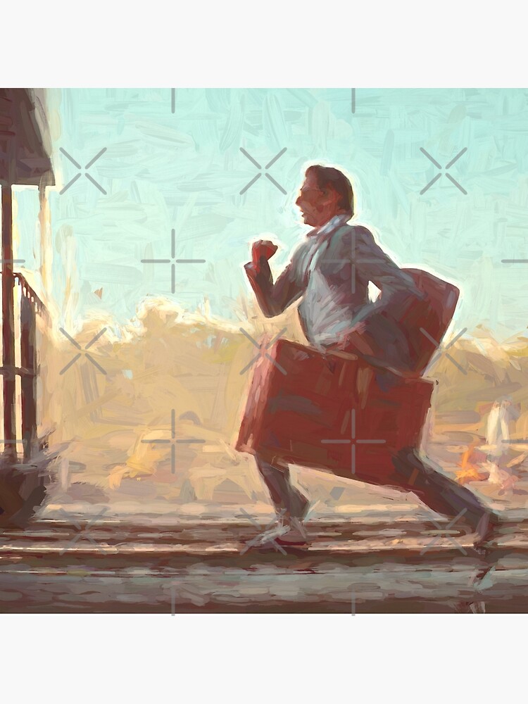 Running after The Darjeeling Limited train painting Canvas Print