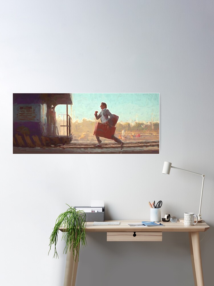 Running after The Darjeeling Limited train painting Art Print for