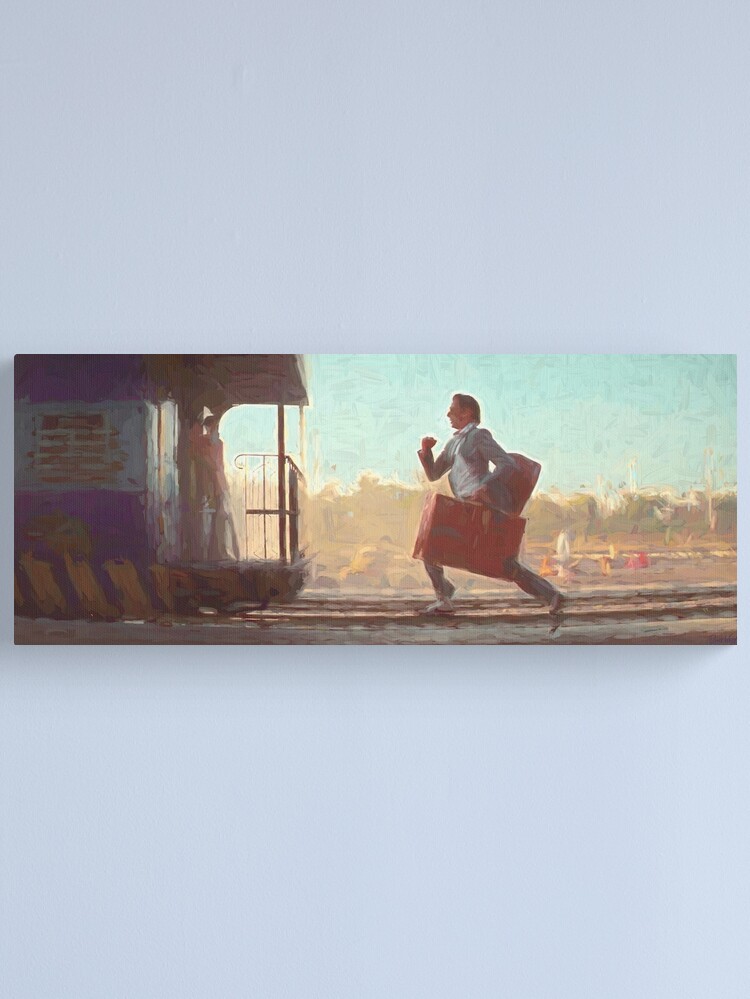 Running after The Darjeeling Limited train painting Canvas Print