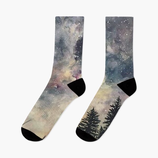 Item preview, Watercolor Forest Galaxy / Circle / Night Sky / Galaxy / Stars / Sticker designed and sold by AnnaWander.