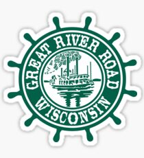 Great River Road Sign, Wisconsin, USA Sticker