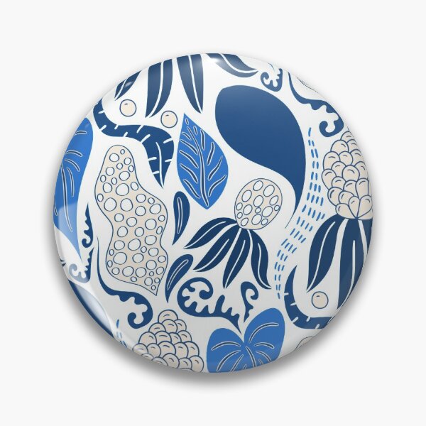Item preview, BLUE and WHITE ABSTRACT LEAFS PATTERN designed and sold by corner-shop.