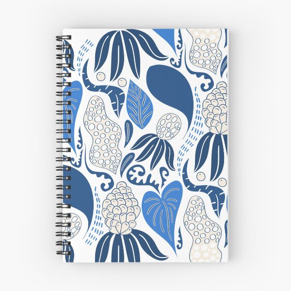 Item preview, BLUE and WHITE ABSTRACT LEAFS PATTERN designed and sold by corner-shop.