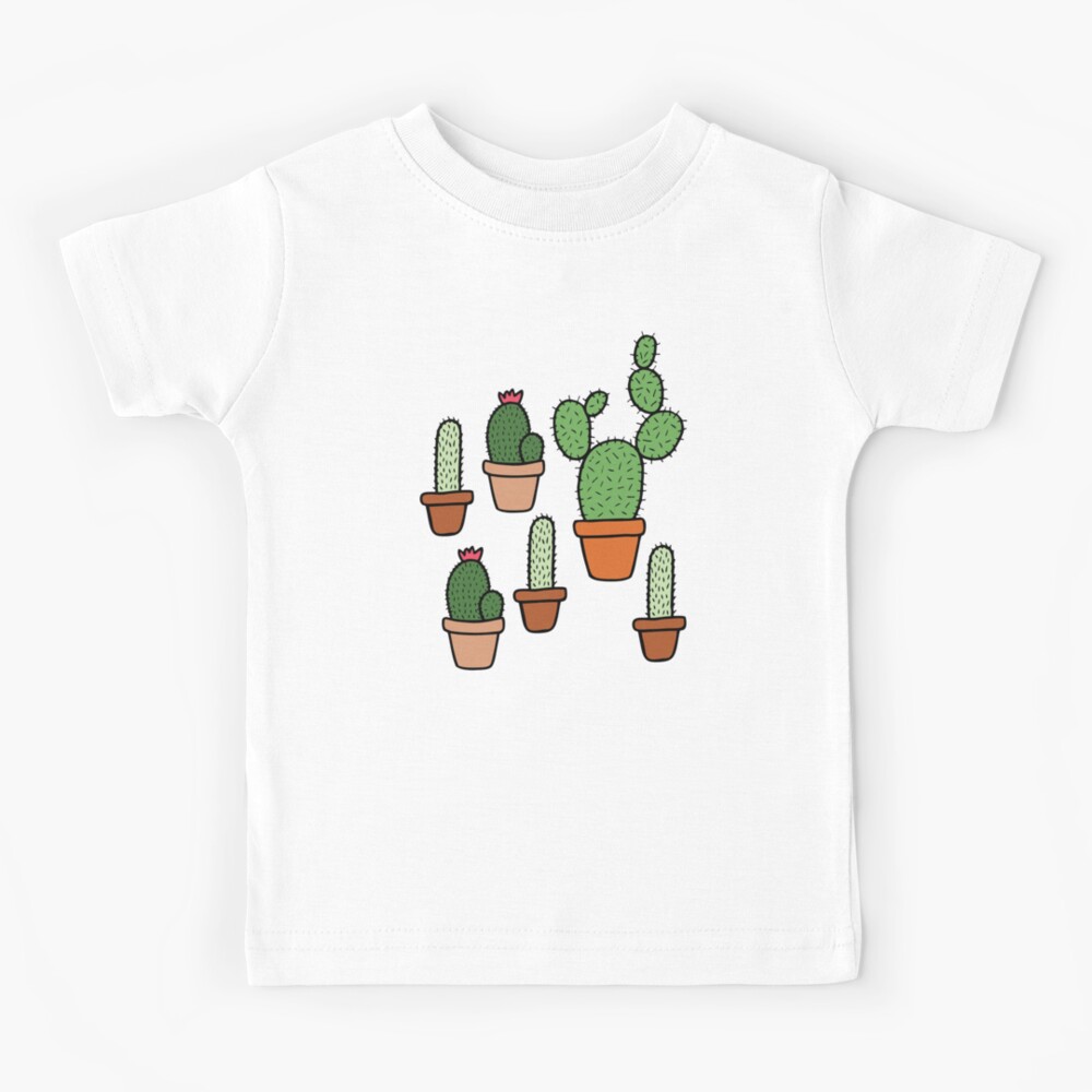 Pink Cactus Pattern Kids T-Shirt