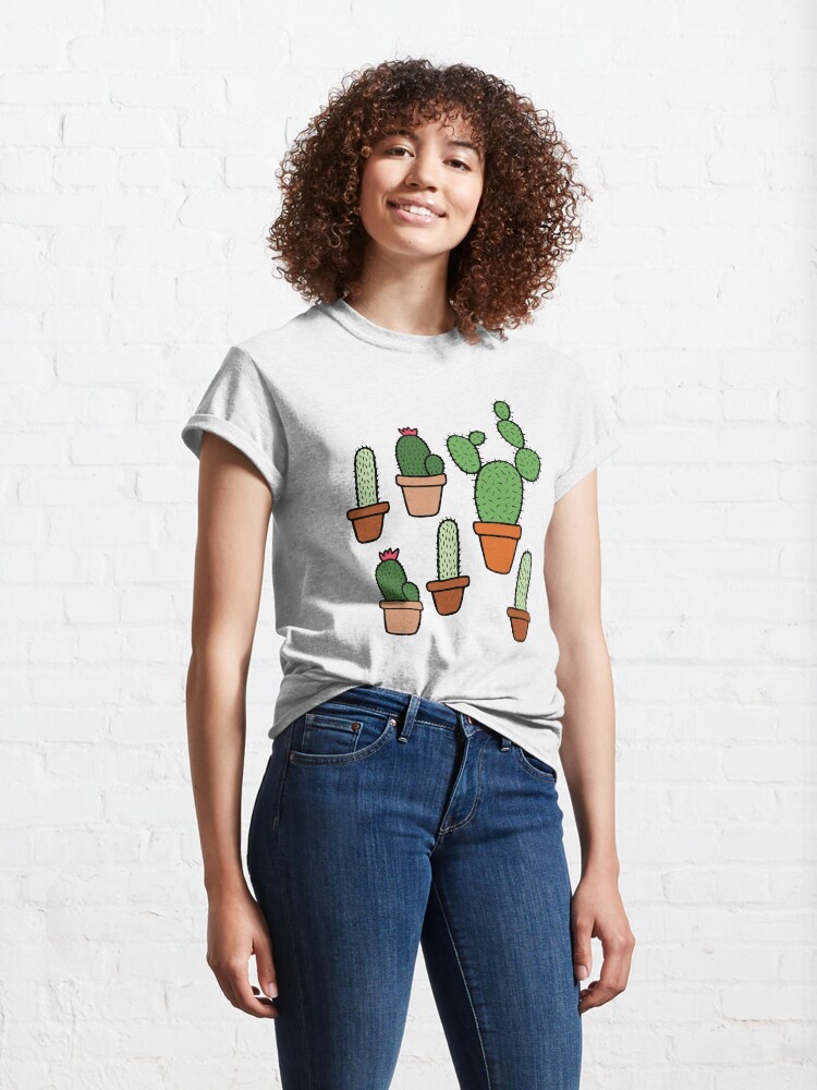 Alternate view of Pink Cactus Pattern Classic T-Shirt