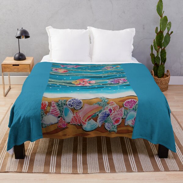 Item preview, Fish and Shells Underwater Batik designed and sold by Leslie Rogers Todder.
