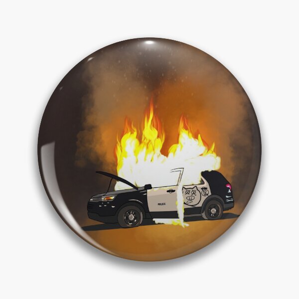 Item preview, BLM - Burning Cop Car - Protest designed and sold by Sinead Ashcroft.