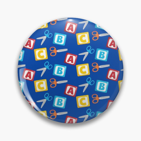 Item preview, Alphabet Blocks Cute Blue Scissors Pattern designed and sold by Epic Love Designs.