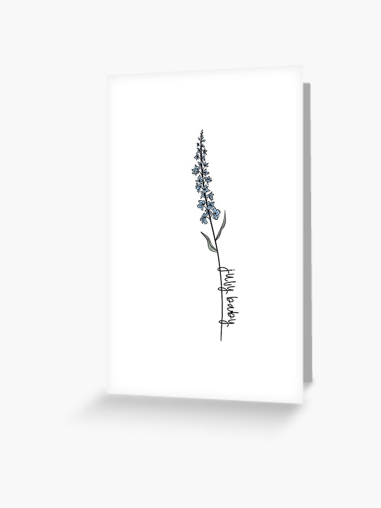 July Baby Birth Month Flower Larkspur Color Greeting Card By Ekwdesigns Redbubble