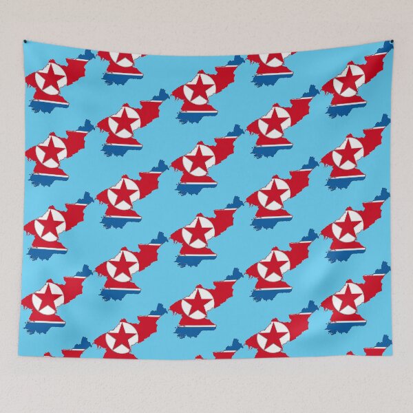 Item preview, North Korea Map With North Korean Flag designed and sold by Havocgirl.