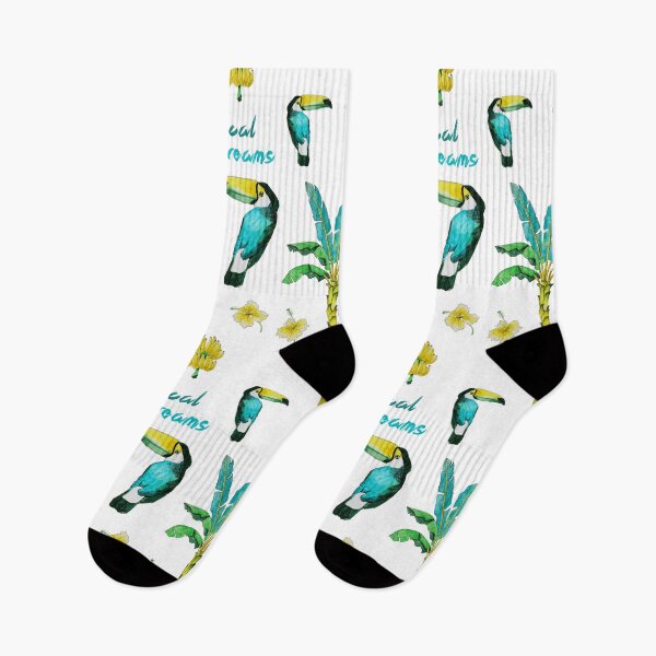Item preview, Tropical summer holiday design with tucan, hibiscus, bananas and palmtrees  designed and sold by Lenushka.
