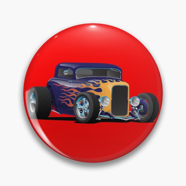 Item preview, Vintage Hot Rod Car with Classic Flames designed and sold by hobrath.