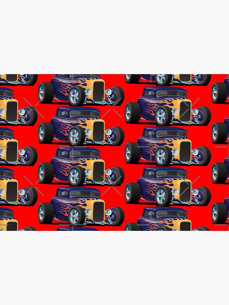 Vintage Hot Rod Car with Classic Flames by hobrath