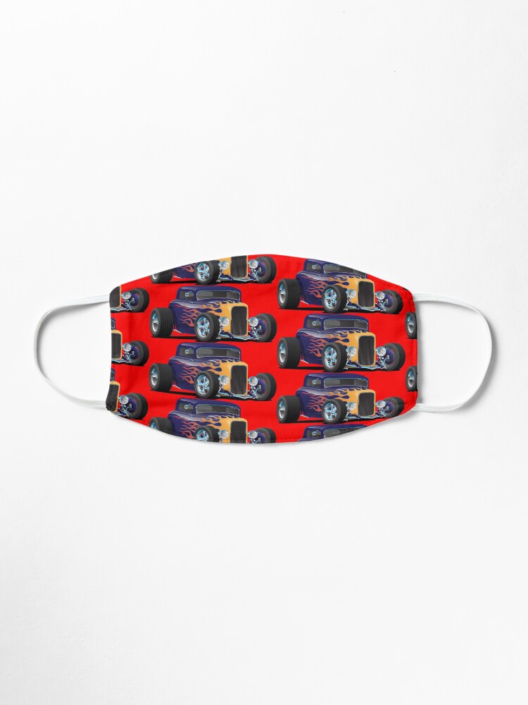 Alternate view of Vintage Hot Rod Car with Classic Flames Mask