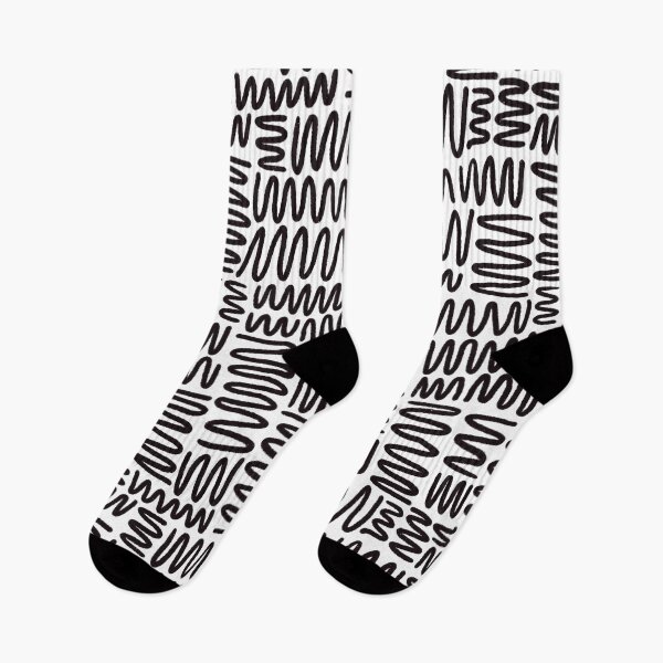 Aperçu de l'œuvre Squiggles noir et blanc créée et vendue par inkblotcreative.
