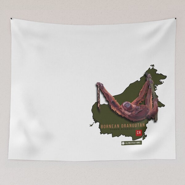 Item preview, Bornean Orangutan (Pongo pygmaeus) designed and sold by Alawstrations.