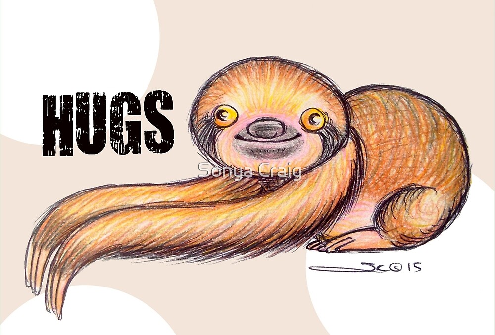 hug fun sloth