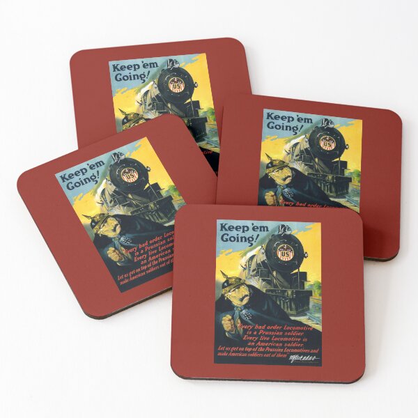 Item preview, Keep Em Going - WWI Locomotive Propaganda - 1917 designed and sold by warishellstore.