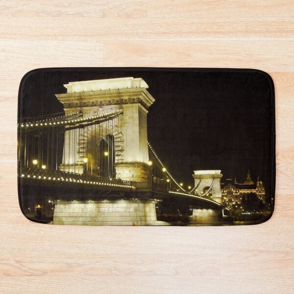 Item preview, Hungary Budapest, Night City Artwork, Night Budapest Wall Art, Bridge View Interior Decor, Bridge Art Print designed and sold by TheGreekGuy.