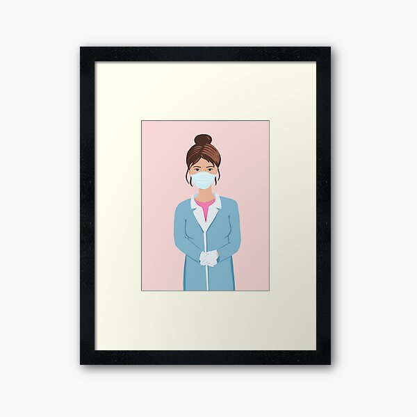 nurse illustration Framed Art Print