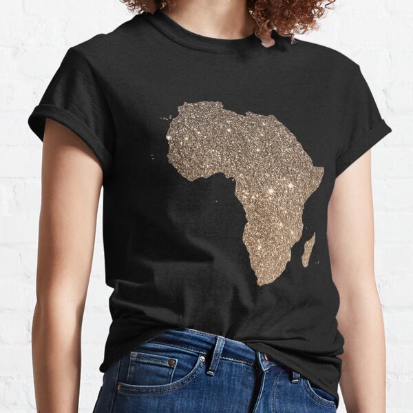 I Love Africa Faux Gold Glitter Classic T-Shirt