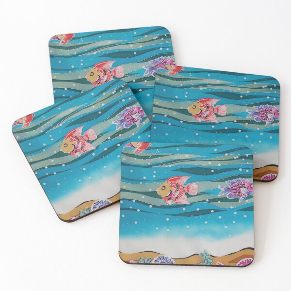 Item preview, Fish and Shells Underwater Batik designed and sold by Leslie Rogers Todder.