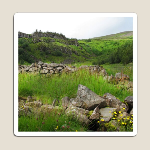 Watercolor Landscape, Fossarett 04, Iceland Magnet